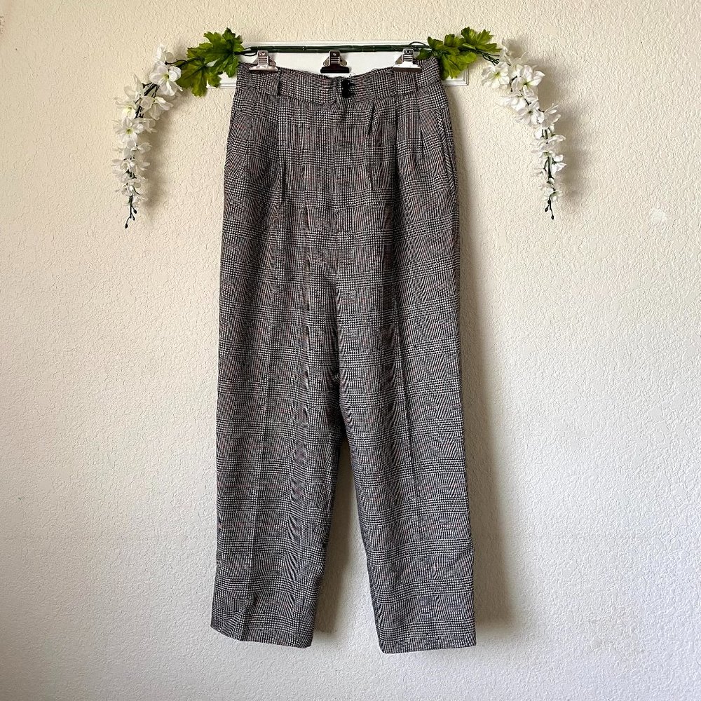 Giorgio Sant'Angelo sz:8 Double Button Plaid Trouser Pants 100% Wool